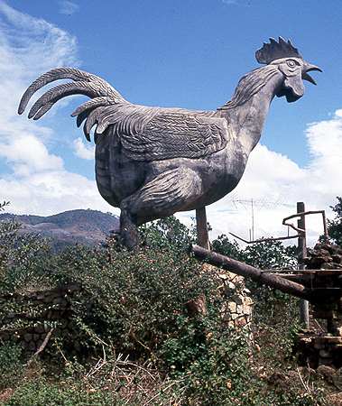 Giant concrete chicken